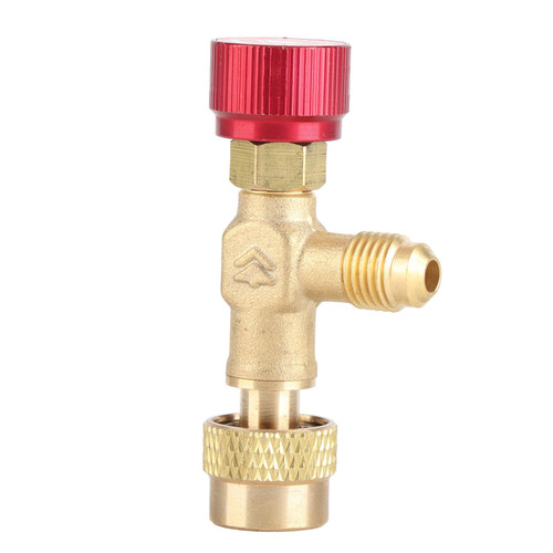 1/4''‑5/16'' Brass Flow Control Valve for Refrigerant Charging Hose R410A