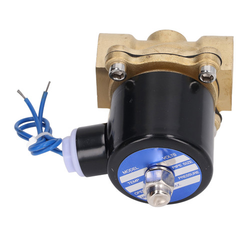 Solenoid Valve 2W Normally Closed Brass Copper Core Coil Electric Solenoid Valve for Water Gas Oil 3/4in DC12V