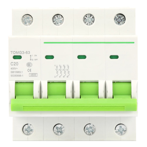 TOMG3-63 4P C type Miniature Circuit Breaker Leakage Protection Air Switch (20A)