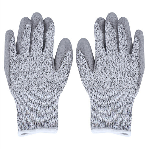HPPE PU Coating Oil Proof Cut Resistant Protection Gloves for Woodworking Machinery Factory