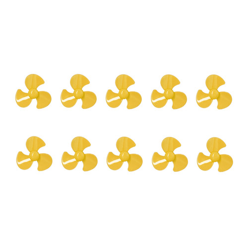 10Pcs 50mm 3 Blades Propeller ABS Turning Propellers Replacement DIY Car Model AccessoriesYellow