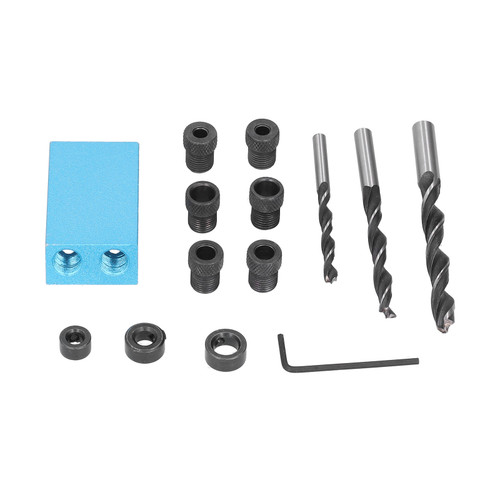 Pocket Hole Jig Set Kit Woodworking Oblique Hole Locator 15 Degree Angle Drill Guide Set DIY Carpentry Tools