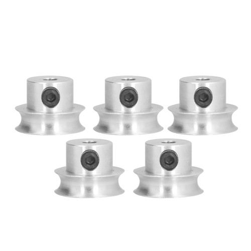 5 Pack Screw Fixed Round Pulley Durable VShaped Pulley with 16mm Diameter Hole for Round Belt Transmission(5401000600016 6mm Aperture )