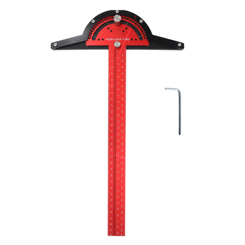 Woodworkers Edge Ruler Aluminum Alloy Red Black Adjustable Angle T Square Ruler for Woodworking