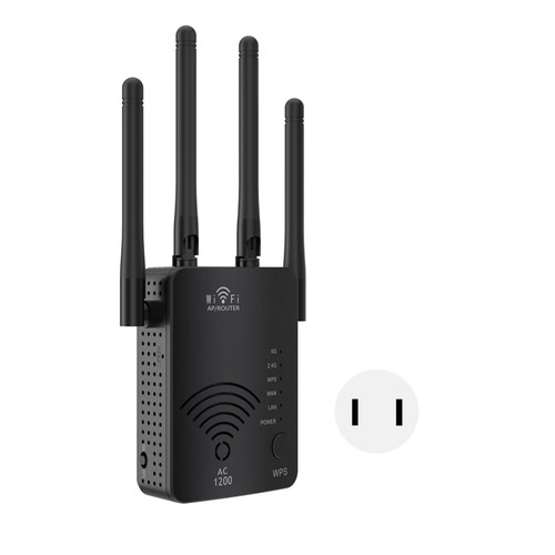 1200M Dual Band 5G Wireless Router Stable Signal 300 Mbps High Speed 4 Modes Wireless Router for Computer Phone 100‑240V US Plug