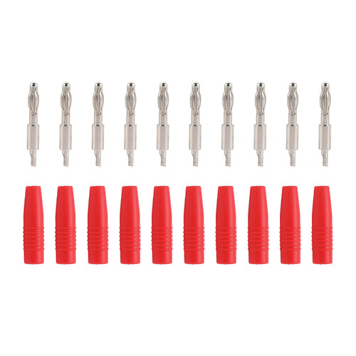 10Pack 4mm Banana Solder 22.040 Plug Banana Plug DIY Male Connector Adapter for Multimeter Test Leads SpeakerRed