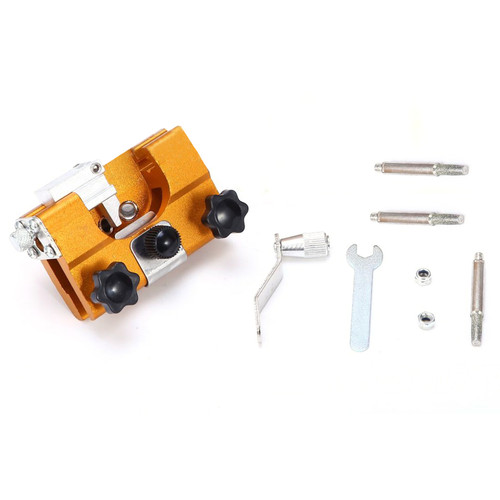 Chainsaw Sharpener Aluminum Alloy Labor Saving Portable Hand Chain Sharpening Jig for Household(Affteur de trononneuse (avec 3 têtes de meulage) )
