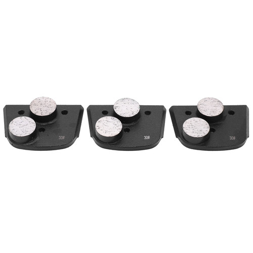 3Pcs Diamond Grinding Pads Fillet Black 30# Grit 2 Teeth for Concrete Glass Sanding Polishing