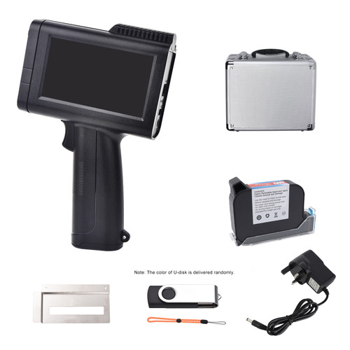 Handheld Inkjet Printer 600DPI HD Portable Intelligent Barcode Printer with 4.3in Touchscreen for Words Date Symbols Printing