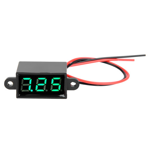 Digital Voltmeter 0.28inch Two Wire DC 3.0-30V LED Display Voltage Meter Waterproof (Green)