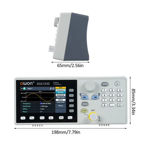 OWON DGE1030 30MHz 125MSa/s Arbitrary Waveform Generator Single Channel 1CH 3.6inch LCD Display Benchtop 14Bits Waveform Generator