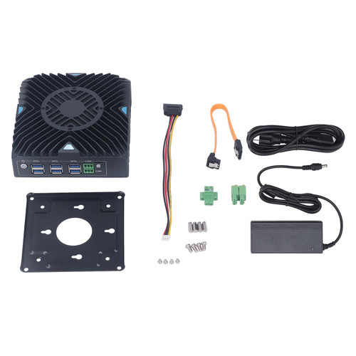 Mini Desktop Computer Low Power Embedded Fanless Industrial PC 8G Memory 128G Hard Disk 100‑240V US Plug