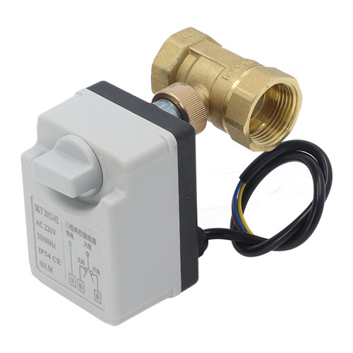 Ball Valve Motorized 3 Wire 2 Point Control 1 Position 2 Way Automatic Manual DN25 AC 220V