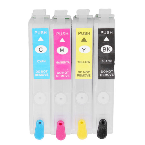 Ink Cartridges Compatible Refill Replacement 4 Colors With Permanent Chip for Inkjet Printer ICBK74 ICC74 ICM74 ICY74
