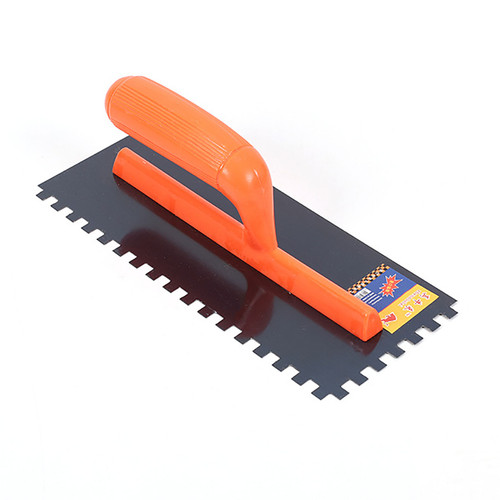 Masonry Plastering Trowel Anti Slip Wear Resistant Steel Serrated Edge Bricklayer Trowel for Wall Plastic Handle