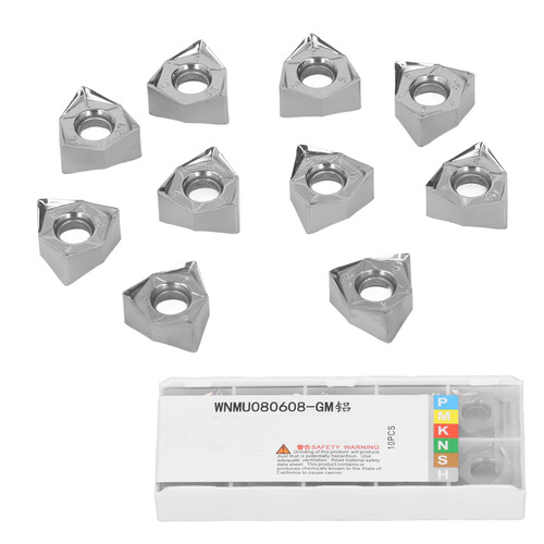 10Pcs Turning Inserts Aluminum Alloy Indexable Milling Inserts CNC Lathe Cutting Tool