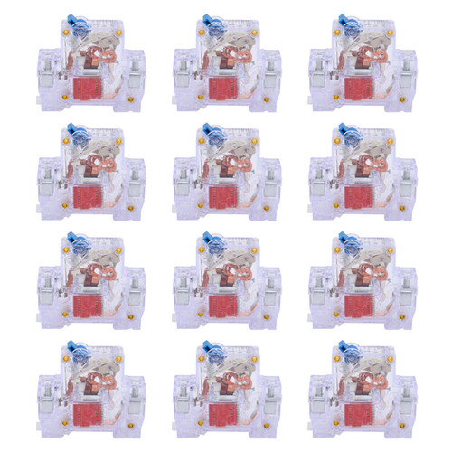 12pcs DZ47‑63 1P 6‑63A Transparent Circuit Breaker MCB Air Switch Circuit Protection