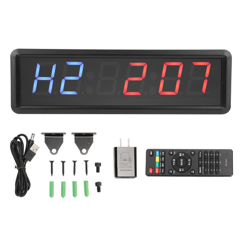 1.8in LED Digital Timer with Remote Control Countdown Interval Clock Stopwatch  100‑240V