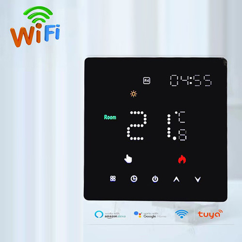 Tuya WIFI Temperature Controller Weekly Programmable Temperature Timing Setting Light Brightness Adjustable Thermostat Mobilephone Tuya APP Remotely Control Compatible with Amazon Alexa and  Home for Voice Control