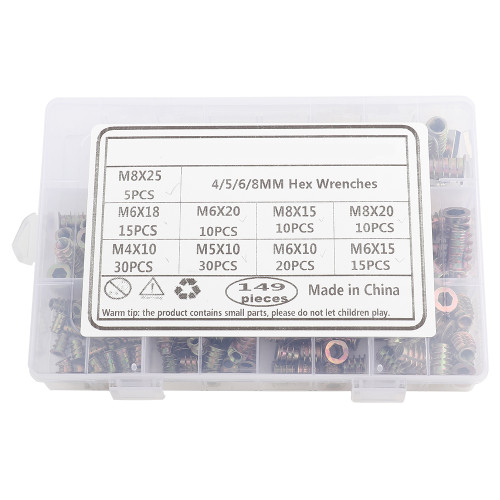 149pcs Rivet Nut Colored Zinc Furniture Nut M4/M5/M6/M8 Female Male Thread Fasteners