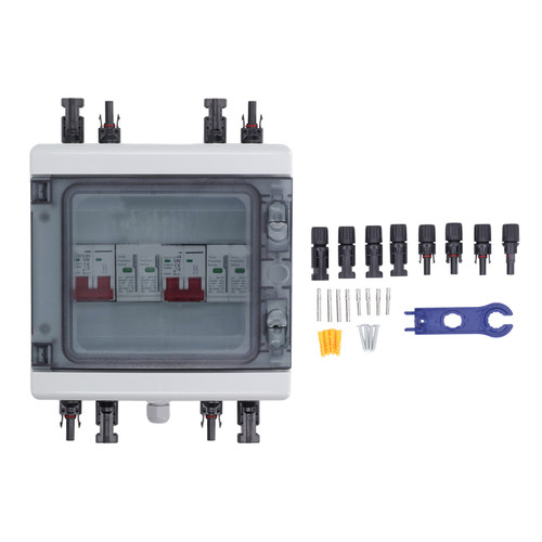 PV Circuit Breaker DC 500V 32A IP65 Isolation Switch 2 in 2 Out with Box for Protection