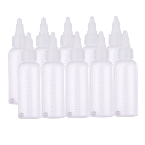 10pcs 65ml Airbrush Paint Storage Bottle Jars Plastic Squeeze Bottle with Scale Line for Airbrush Art & Craft Paint Liquids Lotion
