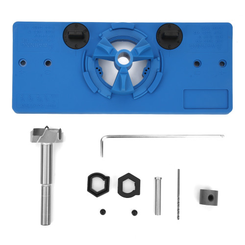 Woodworking 35mm Hole Opener Hinge Hole Jig Template Drilling Guide Locator Tool