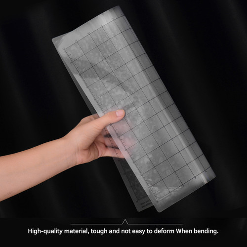 Bisofice Cutting Machine Special Pad 12 Inch Measuring Grid Replacement Transparent PP Material Adhesive Mat With Clear Film Cover for Silhouette Cameo Plotter Machine