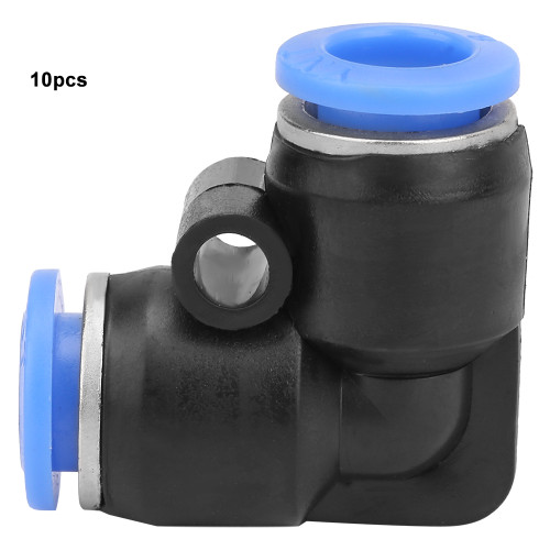 10Pcs Plastic Equal Elbow Quick Connect Pneumatic Air Hose Tube Push Fitting PV-8 (8mm)