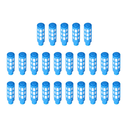 Plastic Pneumatic Muffler Air Line Flow Control Exhaust Silencer Compressor Fitting Blue25Pcs PSU‑03