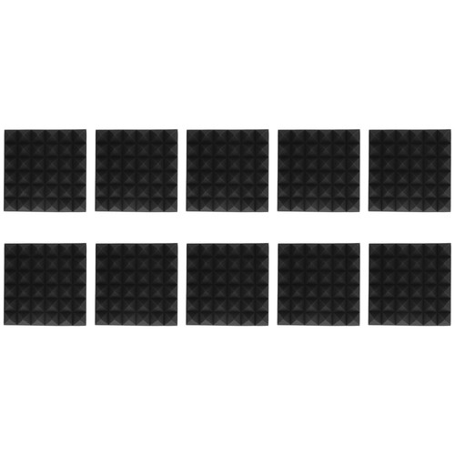 10 Pcs Pyramid Acoustic Foam Effectively Noise Reduction Polyurethane Sound Absorbing Foam Panel for Recording Studio