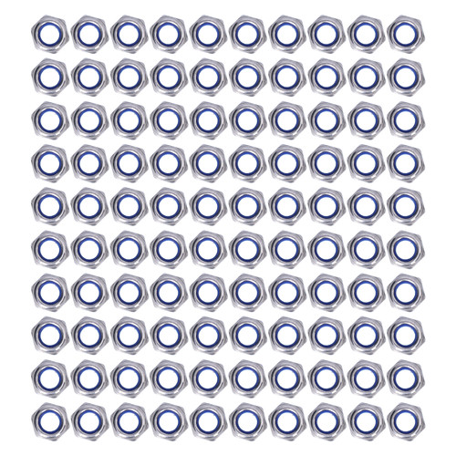 100Pcs Nylon Insert Lock Nut Locknut Stainless Steel Fastener Set Kit for MaintenanceM6
