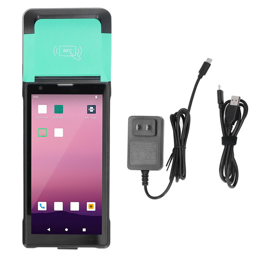 PDA Receipt Printer 1D 2D Barcode Scanning NFC Thermal Printing Smart Mobile Terminal for Android 12.0 100‑240VAC US Plug
