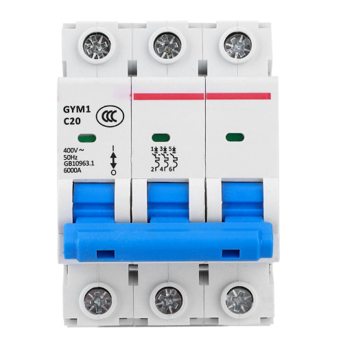 GYM1 Miniature Circuit Breaker 3P Small Sized Air Switch Circuit Protection 400VAC 50/60Hz(20A)