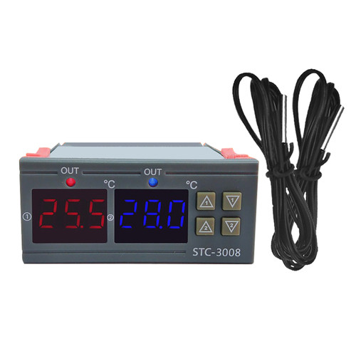 Digital Display Temperature Controller Microcomputer Intelligent Dual Control Electronic Adjustable Switch 110-220V
