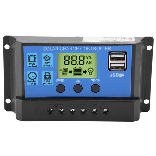 PWM 12V 24V Dual USB Solar Panel Charge Controller Regulator LCD Display 20A (YJSS-20A)