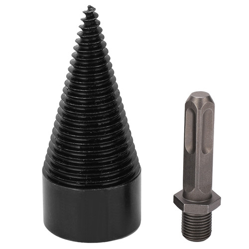 Wood Splitter Drill Bit with Hex Shank High Speed Steel 42mm Firewood Cone Punching Tool