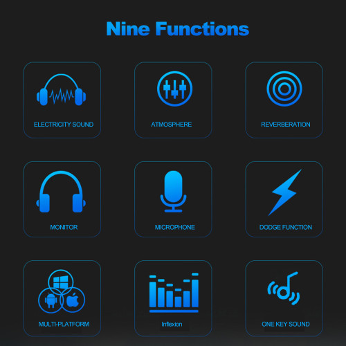 Multifunctional Live Sound Card and Suspension Microphone Kit Broadcasting Recording Condenser Microphone Set Intelligent Audio Mixer Sound Card for Computer PC Live Sound