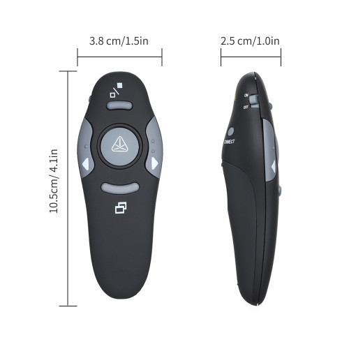 2.4GHz Wireless Powerpoint Presenter Presentation Pointer PPT Clicker with USB Receiver 360° Omnidirectional Control Compatible with Windows Mac OS for Meeting Teaching Training Lecture
