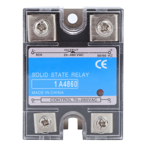 Single Phase Solid State Relay 70-280VAC Input 24-480VAC Load AC AC SSR Electrical Equipment for CNC Machinery(BERM-1 A4860（60A） )