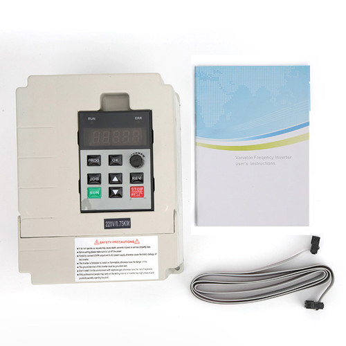 Mini Inverter Frequency Converter Single Phase Input 3 Phase Output White for Water Pump(0.75KW )