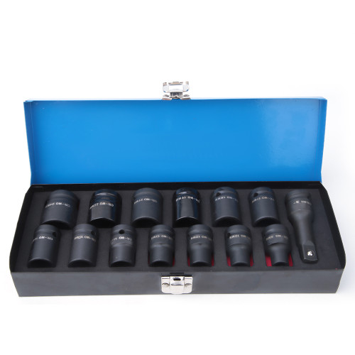 14PCS Hex Impact Socket Set 1/2 inch Drive 8/10/12/13/14/15/16/17/18/19/21/22/ 24mm