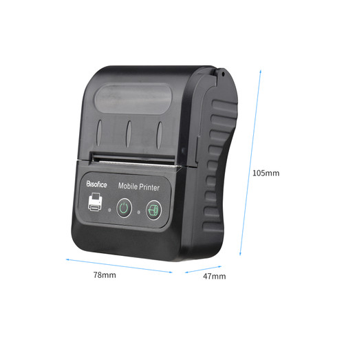 Bisofice Portable 58mm Receipt Thermal Printer 2 inches Mini Mobile Pocket Printers with 6 Thermal Paper Roll USB&Wireless BT Connection Compatible with Windows/Android/iOS for Office Market Restaurant Sales Retail Shop
