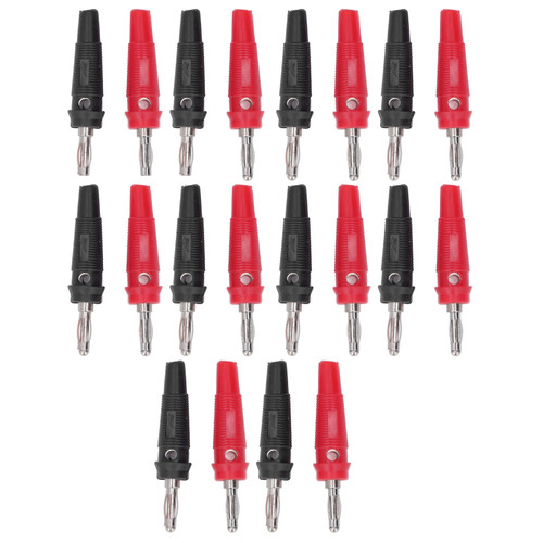 10Pcs 4mm Red and Black Banana Plug Nickel Plated Brass Banana Plug Connector for Electrical Appliances Computers
