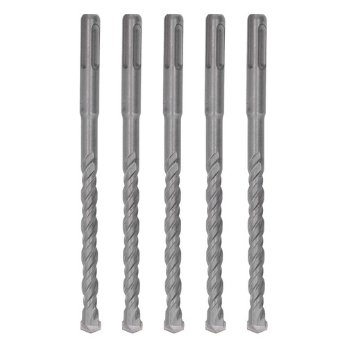 5 Pcs Rotary Hammer Drill Bit 160mm Length 2 Flute Self Centering Carbide Tip Impact Drill Bits for Brick Stone Concrete 10mm/0.39in