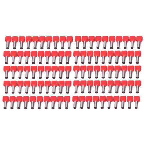 100Pcs Cord End Terminals 2 Insulated Ferrule Pin Copper Crimp Connector AWG 10 6.0mm² TE6014