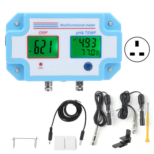 3 in 1 PH ORP Temperture Water Quality Detecor Multifunctional On Line Water Quality MonitorUK Plug 220V