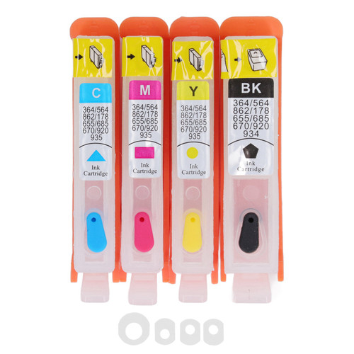 4 Pcs Ink Cartridge Black Blue Magenta Yellow Permanent Chip Replacement Refill Ink Cartridge for HP Officejet 903