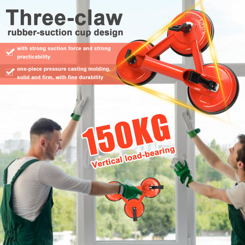Vacuum Suction Cup Aluminum Alloy 3-Claw Grip Sucker High Bearing Capacity Ceramic Tile Puller Granite Glass Lifter