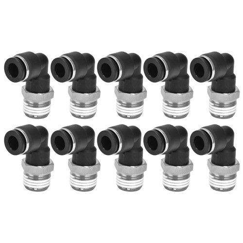 10Pcs Pneumatic Connectors L Shape Right Angle External Thread Quick Pipe Fittings Air Compressor Accessories10 01